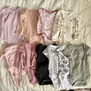 Assorted Baby One Piece Set - Pink, Black, Gray
